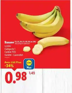 Lidl BANANE offre