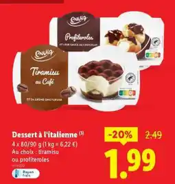 Lidl Dessert à l'italienne offre