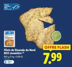 Lidl Filets de limande du Nord MSC meunière offre