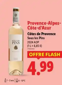 Lidl Côtes de Provence Sous les Pins offre
