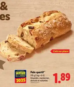 Lidl Pain sportif offre