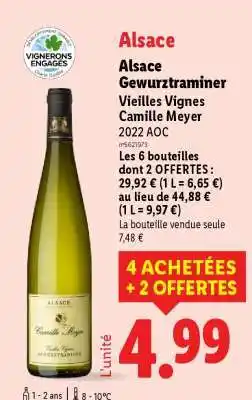 Lidl Alsace Gewurztraminer Vieilles Vignes Camille Meyer offre
