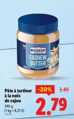Lidl Pâte à tartiner à la noix de cajou offre