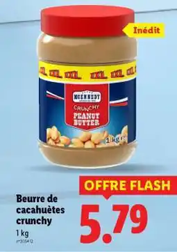 Lidl Beurre de cacahuètes crunchy offre