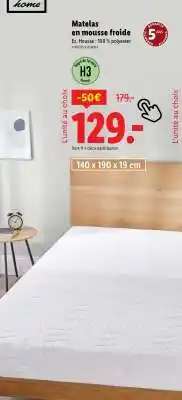 Lidl Matelas en mousse froide offre