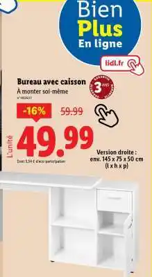 Lidl Bureau avec caisson offre