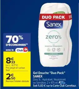 Carrefour Gel Douche Duo Pack SANEX offre