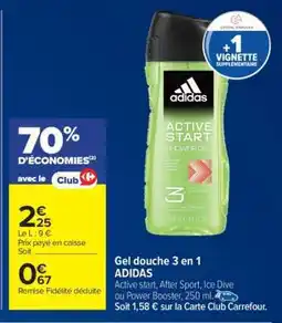 Carrefour Gel douche 3 en 1 ADIDAS offre