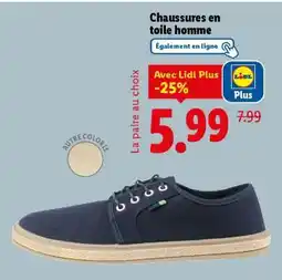 Lidl Chaussures en toile homme offre