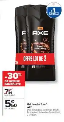 Carrefour Gel douche 5 en 1 AXE offre