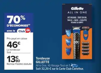 Carrefour TONDEUSE “GILLETTE” offre