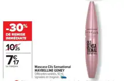 Carrefour Mascara Cils Sensational MAYBELLINE GEMEY offre