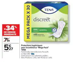 Carrefour Protections hygiéniques pour incontinence Méga Pack TENA offre