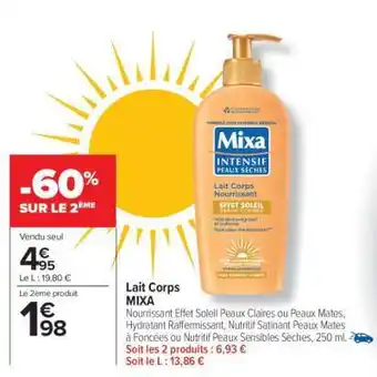 Carrefour Lait Corps Mixa offre