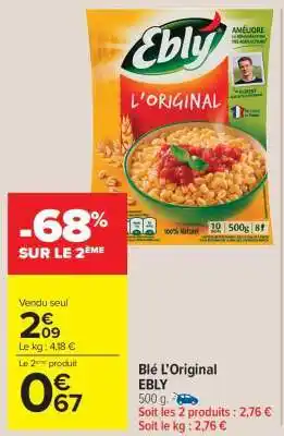 Carrefour Market Blé L'Original EBLY offre