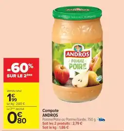 Carrefour Market Compote ANDROS offre