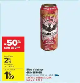 Carrefour Market Bière d'Abbaye GRIMBERGEN offre