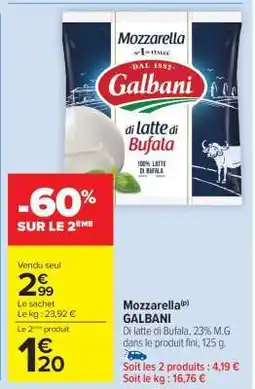 Carrefour Market Mozzarella Galbani offre