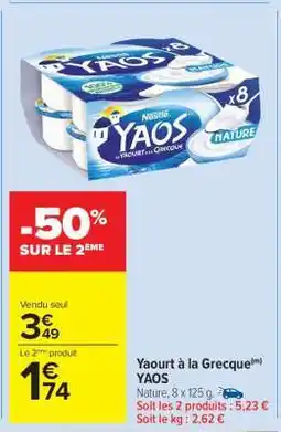 Carrefour Market Yaourt à la Grecque YAOS offre