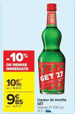 Carrefour Market Liqueur de Menthe GET offre