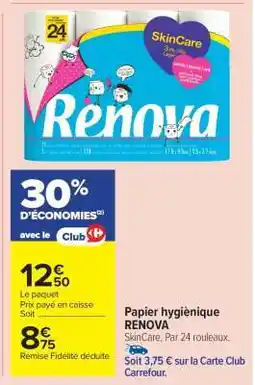 Carrefour Market Papier hygiénique RENOVA offre