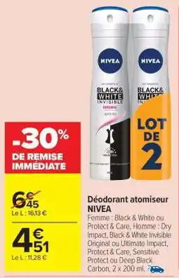 Carrefour Market Déodorant atomiseur NIVEA offre