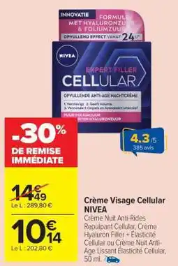 Carrefour Market Crème Visage Cellular NIVEA offre