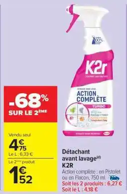 Carrefour Market Détachant Avant Lavage K2r offre