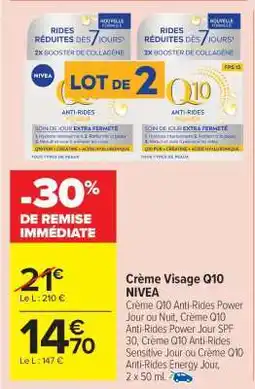 Carrefour Market Crème Visage Q10 NIVEA offre