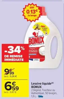 Carrefour Market LESSIVE LIQUIDE BONUX offre