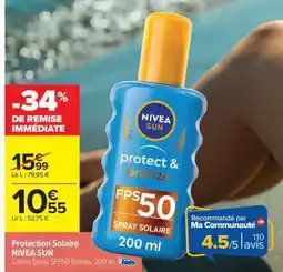 Carrefour Market Protection Solaire NIVEA SUN offre