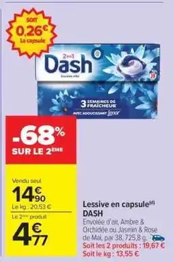 Carrefour Market Lessive en capsule DASH offre