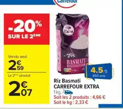 Carrefour Riz Basmati CARREFOUR EXTRA offre