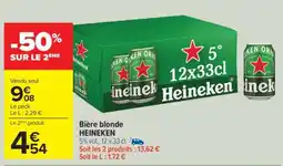 Carrefour Bière Blonde Heineken offre