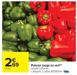 Carrefour Poivron rouge ou vert offre