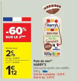 Carrefour Pain de mie HARRY'S offre