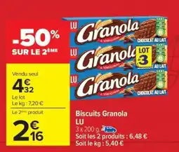 Carrefour Biscuits Granola Lu offre
