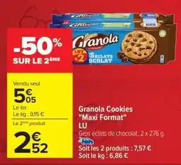 Carrefour Granola Cookies Maxi Format LU offre