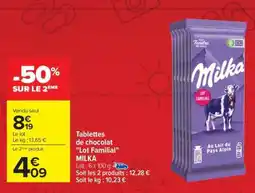 Carrefour Tablettes de chocolat Lot Familial MILKA offre