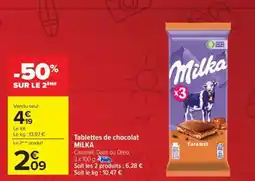 Carrefour Tablettes de chocolat 'Milka' offre