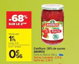 Carrefour Confiture -30% de sucres ANDROS offre