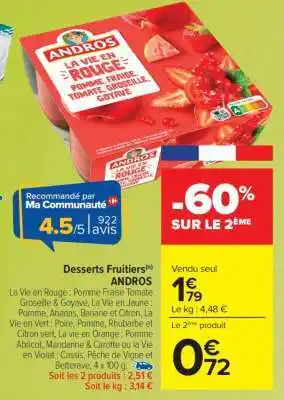 Carrefour Desserts fruitiers ANDROS offre