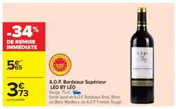 Carrefour A.O.P. Bordeaux supérieur LÉO BY LÉO offre