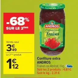 Carrefour Confiture extra ANDROS offre