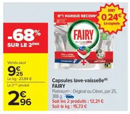 Carrefour Capsules Lave-vaisselle FAIRY offre