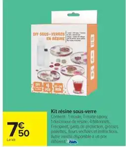Carrefour Kit résine sous-verre offre