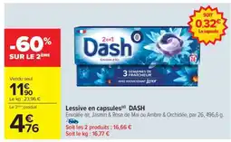 Carrefour Lessive en capsules DASH offre
