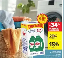 Carrefour Lessive liquide Format familial LE CHAT offre