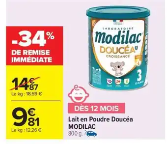 Carrefour Lait en Poudre Doucéa MODILAC offre