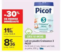 Carrefour Lait en poudre Croissance 3 PICOT offre